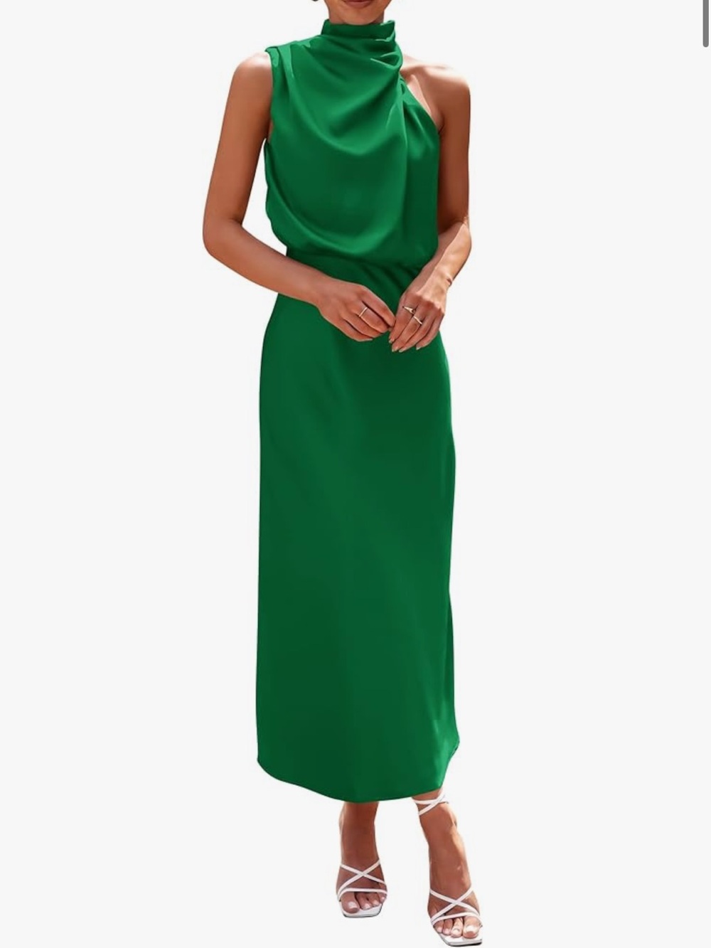 Satin Green Dress